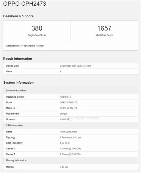 Oppo A77s Spotted On Geekbench With Snapdragon 680 Soc 8gb Ram