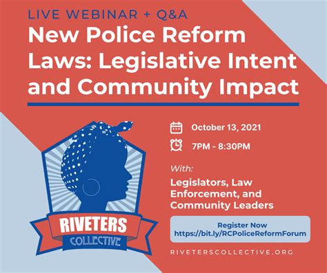 Join Us October 13 For Our New Police Reform Laws Legislative Intent