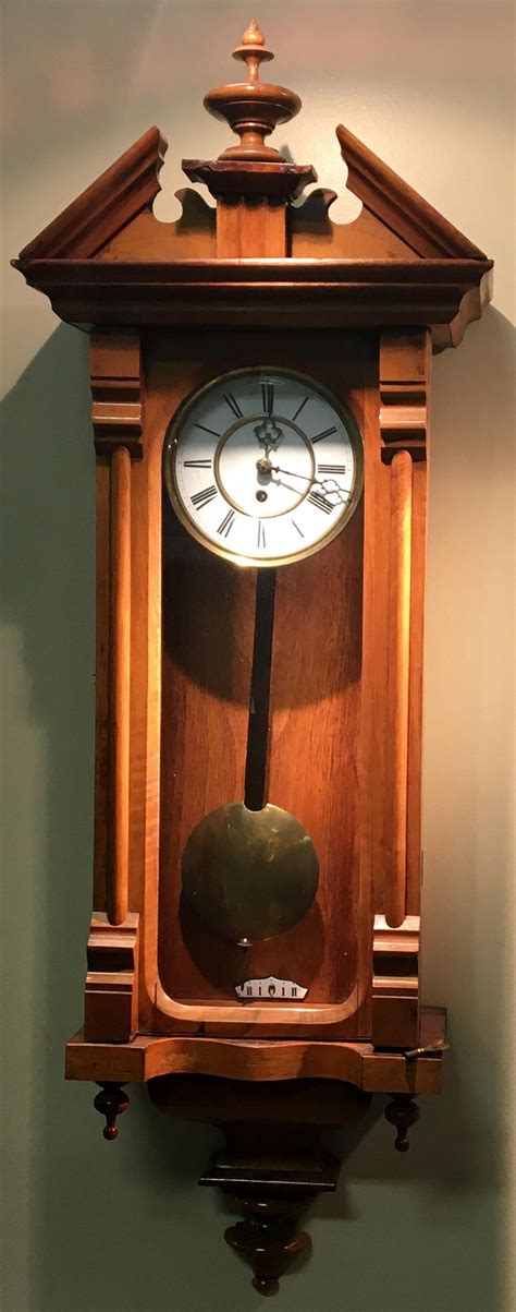 Lot Antique C 1890 Carved Walnut Vienna Regulator 8 Day Wall Clock W