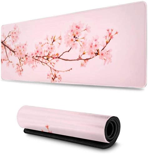 Pink Sakura Cherry Blossom Flower Gaming Mouse Pad XL Extended Large