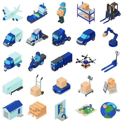 Premium Vector Logistic And Delivery Icons Set Isometric