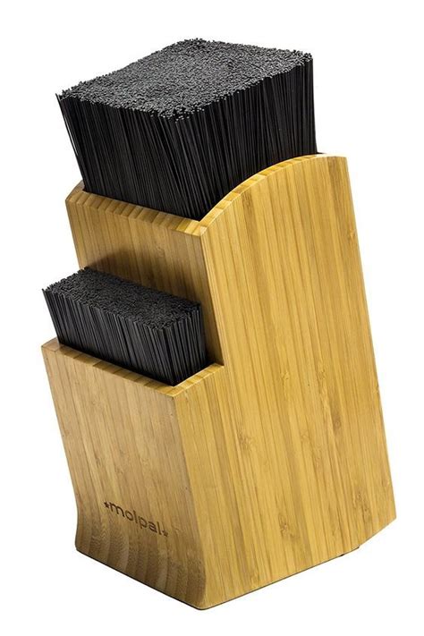 Knife Block Universal Holder Bamboo Kitchen Stand Without Knives By