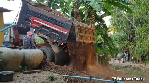 Good New Project Komastu Dozer Activity And Ton Dump Truck Pouring