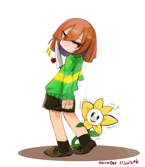 Chara And Flowey By Necorodee1000 On Deviantart