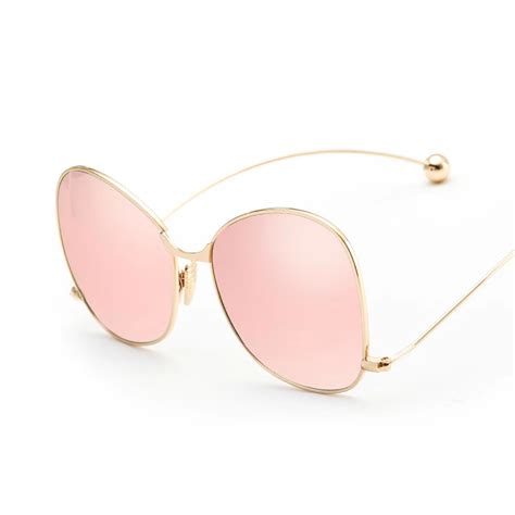 2017 Ball Curved Leg Oversized Sunglasses Women Brand Designer Fashion Butterfly Sun Glasses