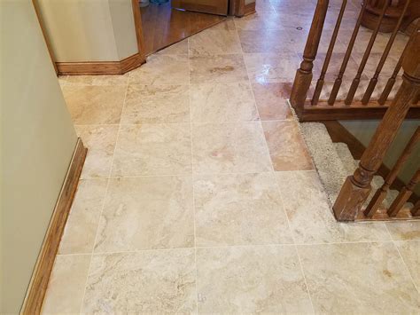 Travertine floor restoration in Lemont - Pinnacle Stone Care