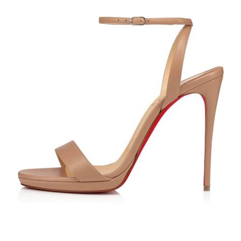 Christian Louboutin Loubi Queen Mm Nappa Sandals Nude Women