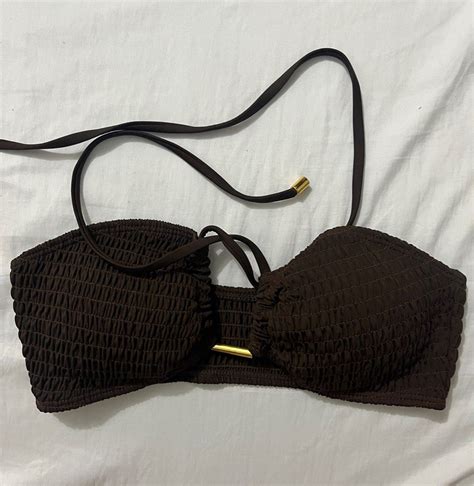 Shein Brown Bikini Top On Carousell