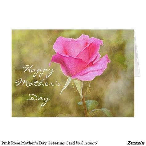 Pink Rose Mothers Day Greeting Card Mothers Day Greeting Cards Create Holiday Cards