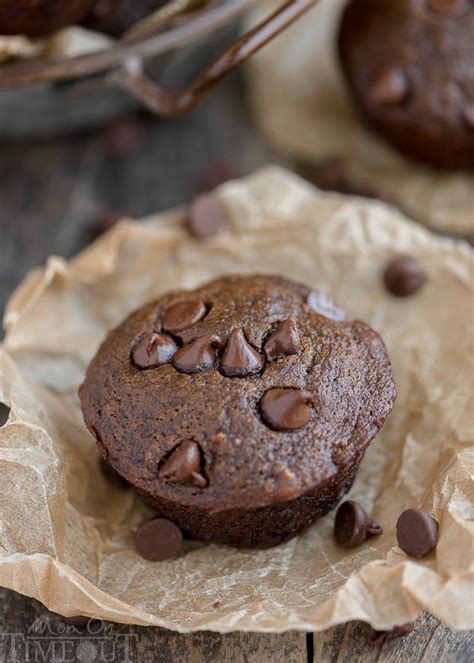 Double Chocolate Banana Applesauce Muffins Mom On Timeout
