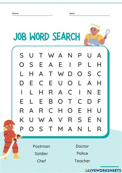 Job Word Search Worksheet Live Worksheets Worksheets Library