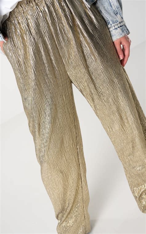 Metallic Hose Mit Weitem Bein Gold Guts Gusto