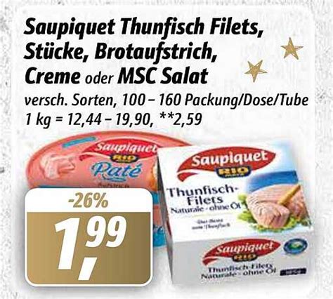 Saupiquet Thunfisch Filets Stücke Brotaufstrich Creme Oder Msc Salat