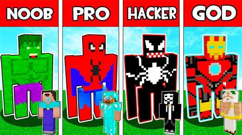 Minecraft Noob Vs Pro Vs Hacker Vs God Epic Superhero Mutants