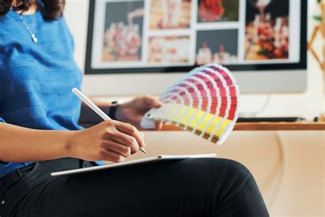 premium photo picking  color  design project