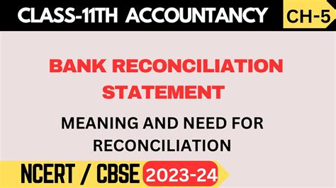 Class Accountancy Chapter Bank Reconciliation Statement