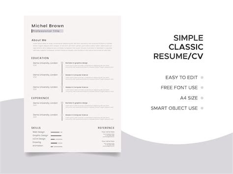 Premium Vector Professional Modern And Minimal Resume Or Cv Template