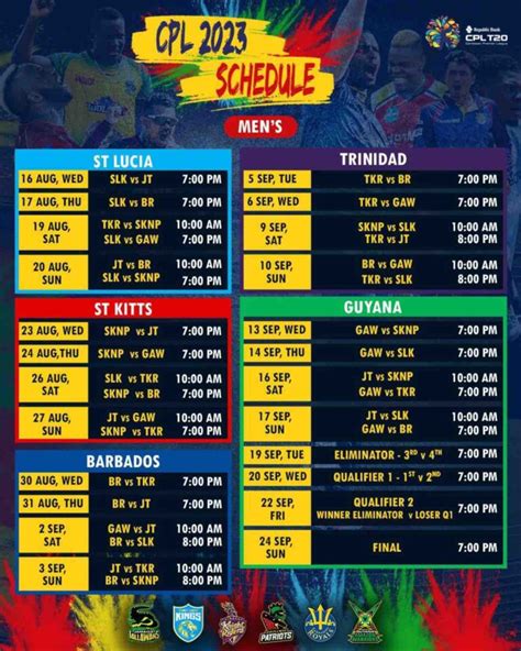 Caribbean Premier League Announced The Schedule For CPL 2023 The