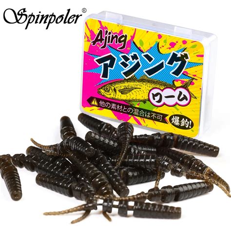 Spinpoler 20pcs Rockfish Worm Soft Plastic Baits Perch Crappie Bluegill