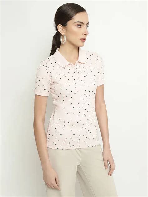 Mettle Conversational Printed Polo Collar Cotton T Shirt
