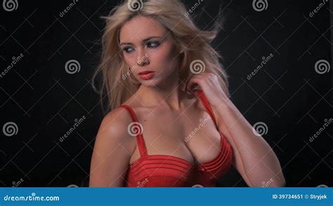 Woman Wearing Red Lingerie Stock Video Video Of Gorgious