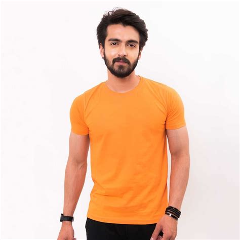 Men Orange Round Neck T Shirt At Rs 160 Pure Cotton Men T Shirts In