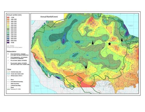 Fig. S2. Annual precipitation (mm yr-1 ) across the Amazon (base... | Download Scientific Diagram