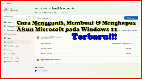 Cara Mengganti Membuat Dan Menghapus Akun Microsoft Pada Windows