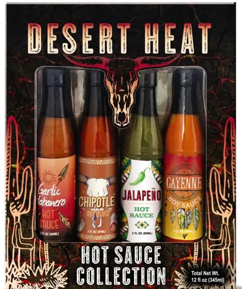 Desert Heat Hot Sauce Gift Set 4 99 For 12 Ounces Aldi S Christmas Food Gifts White