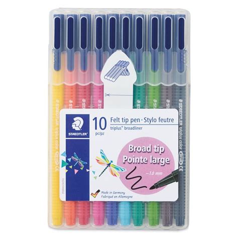 Staedtler Triplus Broadliner Felt Tip Pen Assorted Colors Set Of 10