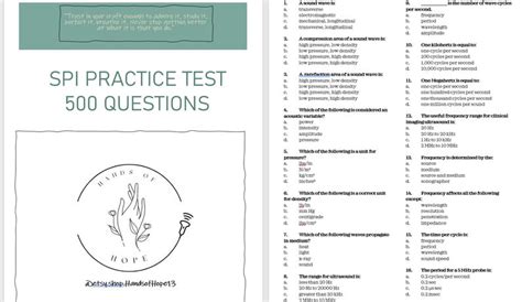 Ultrasound Physics SPI Exam Practice Test 500 Questions Study Questions