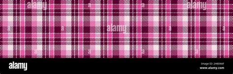 Girly Pink Seamless Plaid Vector Border Gingham Bright Color Checker