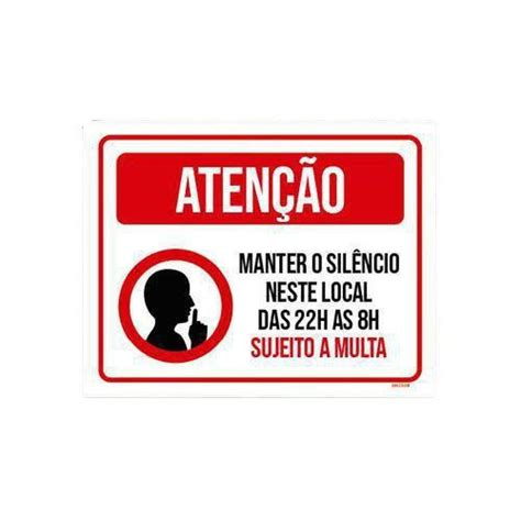 Kit Placas Aten O Mantenha Sil Ncio Neste Local Sinalizo