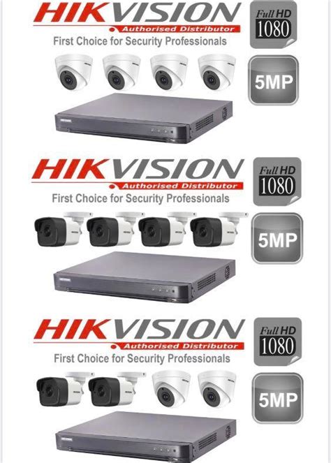 4CH HIKVISION 4 Camera 2MP 4MP 5MP 8MP Package Full HD 1080P Dome