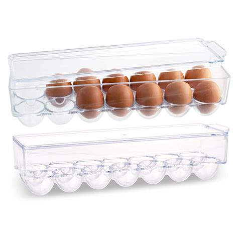 Homeries Stackable Egg Tray Holder (Holds 12 Eggs) for Refrigerator - Dozen Eggs Storage ...