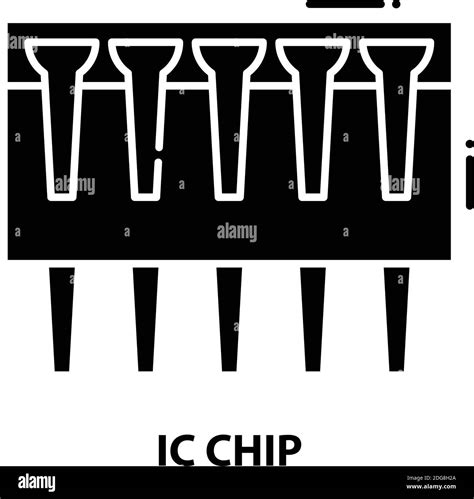 Ic Chip Icon Black Vector Sign With Editable Strokes Concept