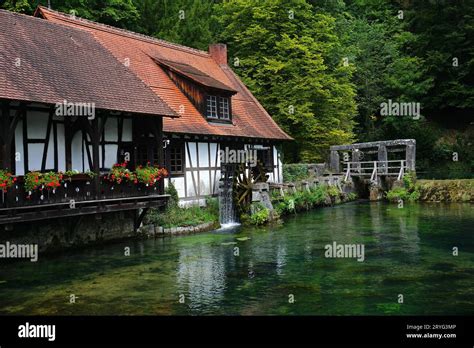 Historic Hammer Mill At The Blautopf In Blaubeuren Swabian Alb