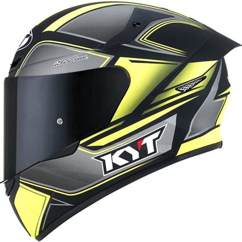 Capacete KYT TT Course Tourist Amarelo Fluor Preto Fosco Grid Motors