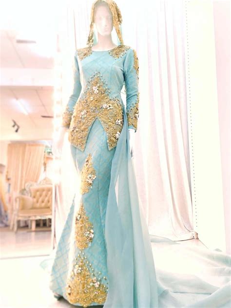 Baju Pengantin Songket Dark Blue Pin On Traditional Wedding Dress