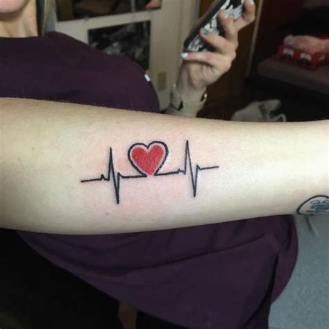 Heartbeat Tattoo : 30+ Cute and Attractive Heartbeat Tattoo Designs ...