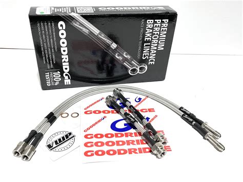 Goodridge Braided Stainless Steel Brake Hoses Kit Clear For Vw Golf Mk