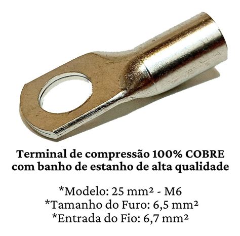 Kit Terminal Olhal Compress O Mm M Ponteira Bateria