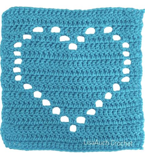 EASY filet Crochet Heart Square Pattern