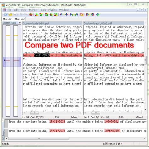 Pdf Comparer Is A File Diff Tool To Compare Text To Find The Difference