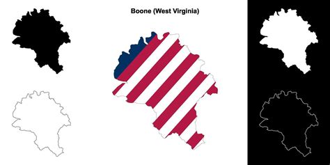 Boone County West Virginia Outline Map Set 43120021 Vector Art At Vecteezy