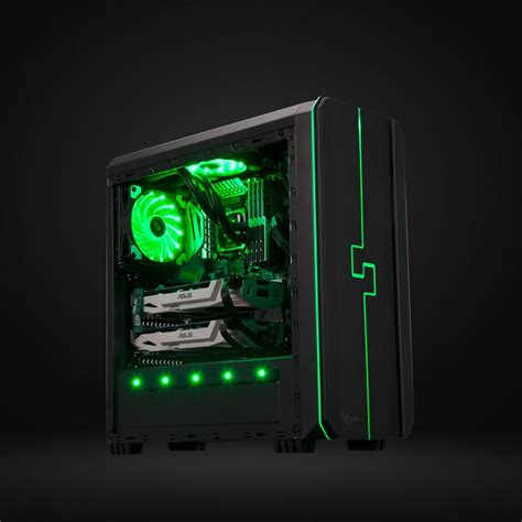 green gaming computer case