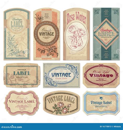 Vintage Labels Set Vector Stock Vector Illustration Of Ornate