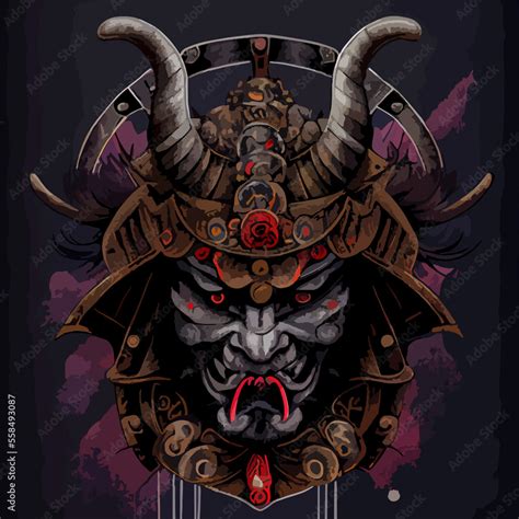 Samurai Mask Vector Illustration Stock Illustration Adobe Stock