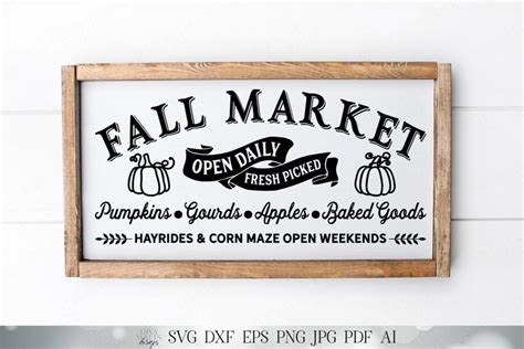 Fall Market SVG Autumn Sign SVG Vintage Sign SVG