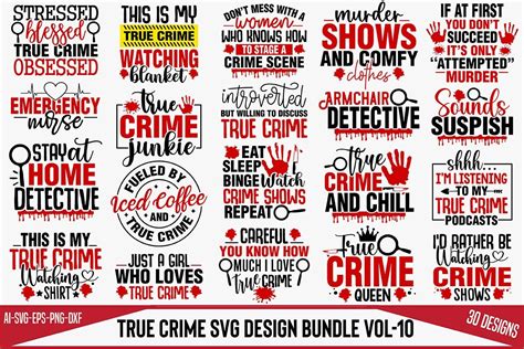 True Crime SVG Design Bundle Vol 10 Bundle Creative Fabrica